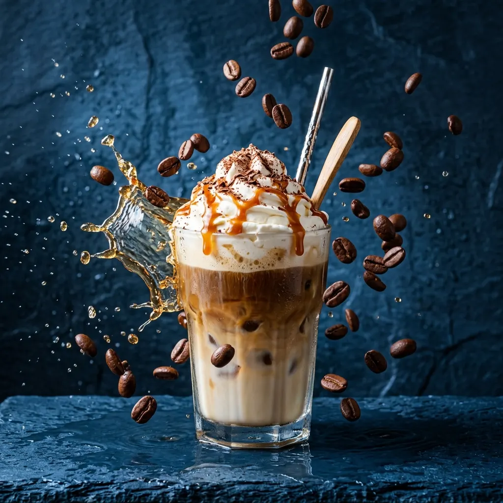 Coffee shop website demo with an illustrated takeaway cup
