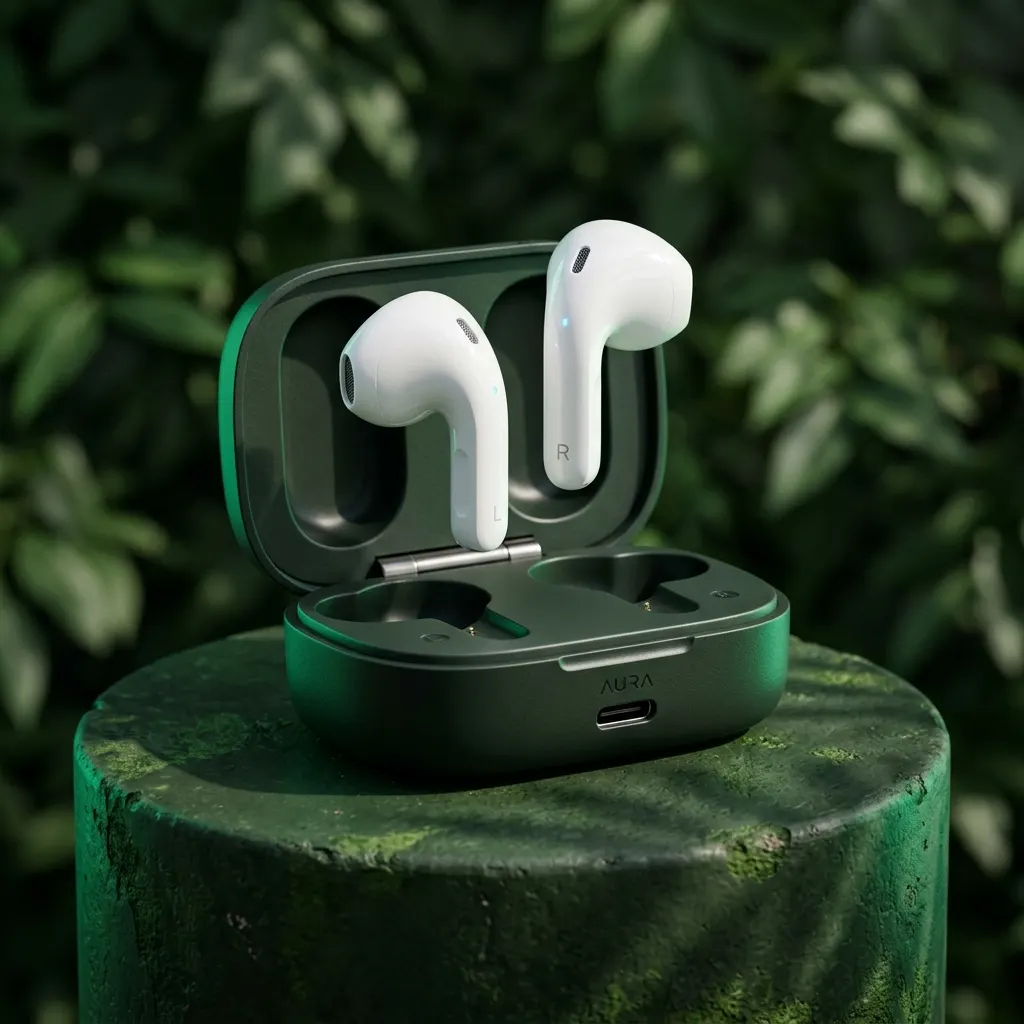 Wireless earbuds in an electronics catalogue